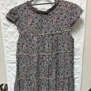 THML Floral Print, Tiered Women's Dress. Knee-length.